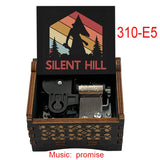 Silent Hill Hand-Crank Wooden Music Box - "Promise (Reprise)" Theme - Pyramid Head Laser-Engraved Keepsake - Gothic Horror Gaming Collectible - Psychological Horror Movie Merchandise