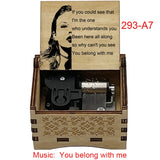 "You Belong With Me" Hand-Crank Wooden Music Box - Taylor Swift Inspired Fan Souvenir - Laser-Engraved Lyrics & Portrait - Limited Edition Musical Keepsake Gift