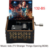 Stranger Things Alphabet Wall Hand-Crank Music Box - Vintage Laser-Engraved Wooden Keepsake - Classic Sci-Fi Mystery Movie Souvenir & Collector’s Gift