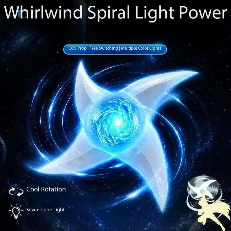 Rotating LED Rasenshuriken Cosplay Prop - Whirlwind Spiral Light Blade Hand Toy - Glowing Anime Energy Orb Floating Illusion Effect for Cosplay, Halloween & Night Shoots