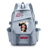 Anime Tactical Buckle Canvas Backpack - Leaf Village & Anbu Mask Graphic School Bookbag with Laptop Sleeve - Aesthetic Multi-Pocket Travel Rucksack for Students & Anime Fans