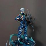 Premium Anime Copy Ninja Collectible Statue - High-Detail Leaf Village Sensei Action Figure - Elite Lightning Style PVC Figure with Dark Chakra Aura Effect & Terrain Base - Gift for Manga Fans, PC Setup & Shelf Display - (25C