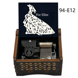 Für Elise Hand-Crank Wooden Music Box - Laser-Engraved Beethoven Classical Theme Replica - Elegant Ballerina Souvenir & Vintage Musical Keepsake Gift