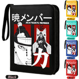 Anime Rogue Ninja Zippered Trading Card Binder - 9-Pocket PU Leather TCG Collector Folder Album with Wrist Strap & Red Cloud Graphic - Portable Storage Case for Pokemon, MTG, Yu-Gi-Oh & Sports Cards