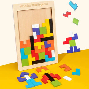 3D Colored Wooden Puzzle Brainer Games