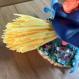 Anime Witch Delivery Service Diorama Figure - Flying Kiki Magic Broom Resin Statue - Retro Black Cat Jiji Town Base Model - Collectible Nostalgic Fan Gift for Bookshelf & Desk Display (15CM)
