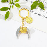 Harry Potter Golden Snitch Keychain - Handcrafted Quidditch Seeker Pendant & Backpack Accessory - Vintage Movie Replica Jewelry Gift