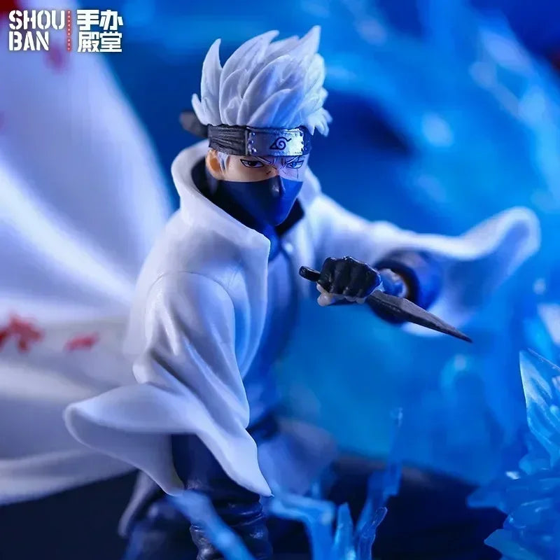 Naruto Kakashi Hatake Sixth Hokage Diorama Statue - Lightning Hound Chidori Chakra Effect Statue - Collectible Anime Desk Figure & Display Centerpiece - 22CM
