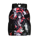 Itachi Uchiha Manga Collage Backpack - Anime Torn Graphic School Bookbag with Sharingan Eyes - Durable Canvas Laptop Daypack for Anime Fans, Students & Cosplay