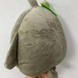 Anime Grey Forest Spirit Plush Toy - Cute Round Totoro Leaf Plushie Cushion - Kawaii Fluffy Chonky Animal Stuffed Doll - Collectible Nostalgic Fan Gift for Kids Room & Bed Desk Display