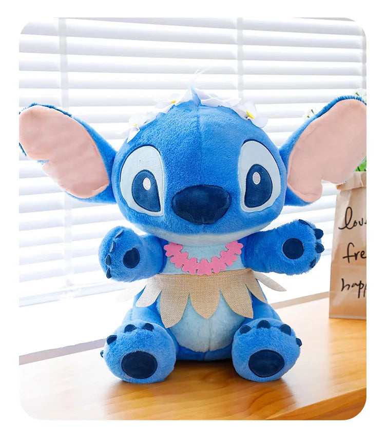 70cm Big Stitch Plush – Disney Soft Doll, Summer Grass Skirt Angel Toy for Kids
