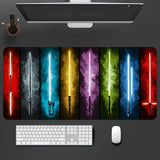 Star Wars Lightsaber LED Desk Mat - Gaming Mouse Pad with Jedi & Sith Weaponry Art - Extended Large Desktop Protector for Office & Game Room - Ahsoka, Kylo Ren & Vader Editions