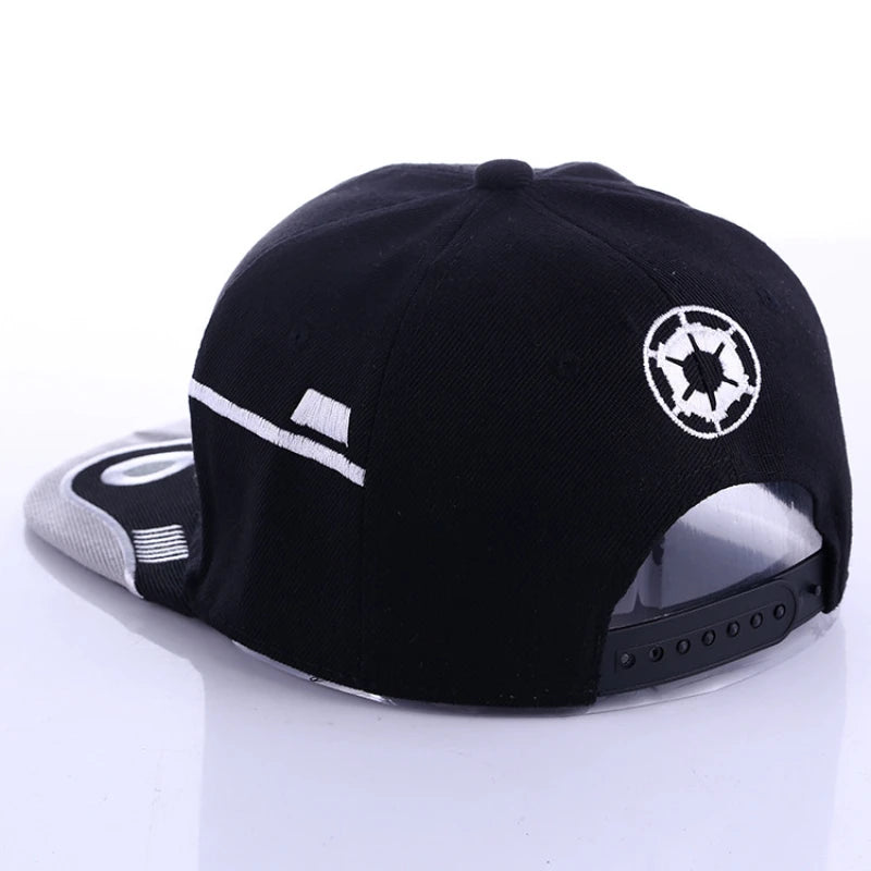 Star Wars Stormtrooper Snapback Hat - Premium Embroidered Sci-Fi Imperial Soldier Baseball Cap - White & Grey Flat Brim Streetwear Trucker Hat - Adjustable Hip Hop Headwear Cosplay Gift