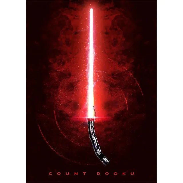 Star Wars Lightsaber Canvas Wall Art - Iconic Jedi & Sith Weaponry Prints - Minimalist Sci-Fi Movie Decor for Home, Office, or Game Room - Kylo Ren, Ahsoka Tano & Obi-Wan Editions