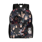 Itachi Uchiha Manga Collage Backpack - Anime Torn Graphic School Bookbag with Sharingan Eyes - Durable Canvas Laptop Daypack for Anime Fans, Students & Cosplay