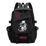 Anime Tactical Buckle Canvas Backpack - Leaf Village & Anbu Mask Graphic School Bookbag with Laptop Sleeve - Aesthetic Multi-Pocket Travel Rucksack for Students & Anime Fans