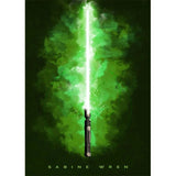 Star Wars Lightsaber Canvas Wall Art - Iconic Jedi & Sith Weaponry Prints - Minimalist Sci-Fi Movie Decor for Home, Office, or Game Room - Kylo Ren, Ahsoka Tano & Obi-Wan Editions