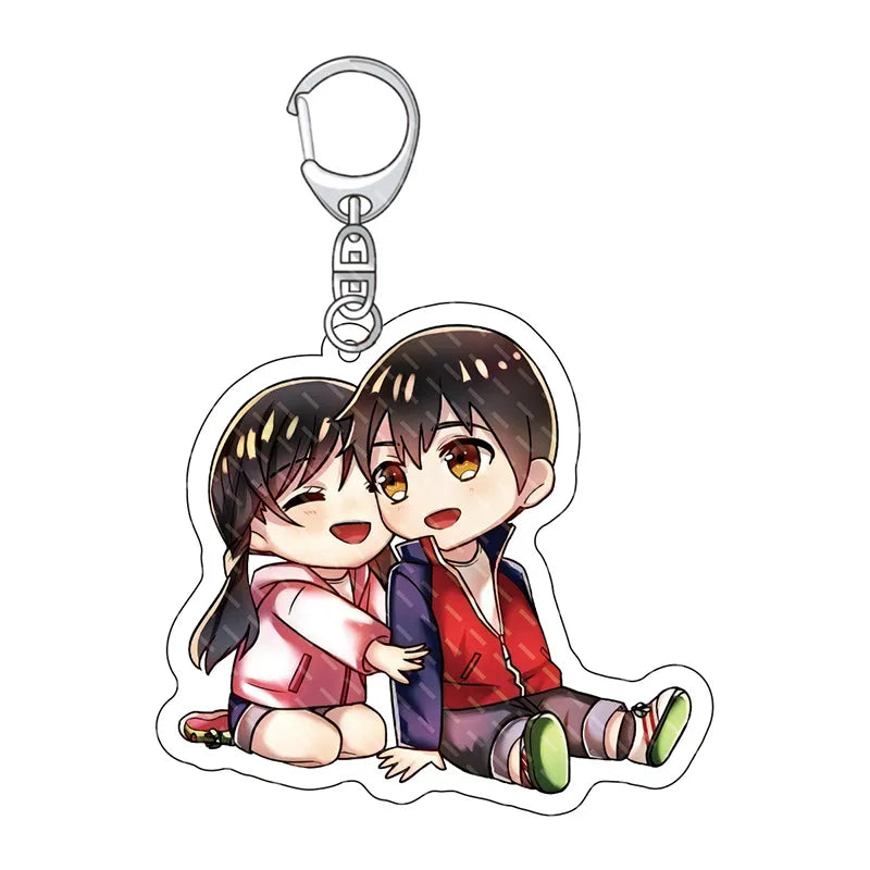 Weathering With You Chibi Acrylic Keychain Collection - Hodaka & Hina Cute Anime Couple Charm Set - Clear Double-Sided Pendant Keyring for Bags, Ita Bags & Anime Fans
