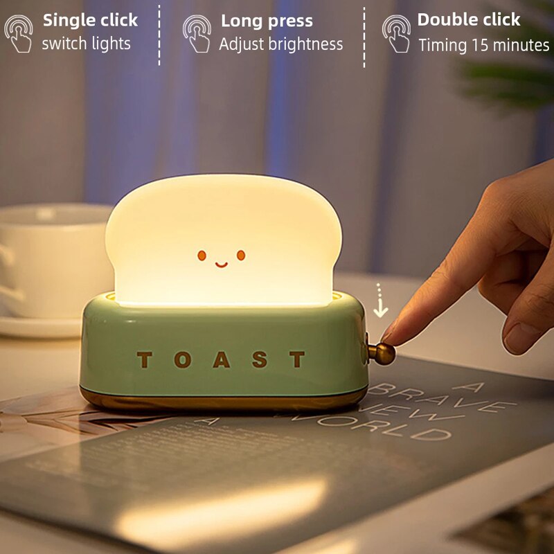 Cute Toaster Shape Night Light Lamp