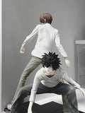 Anime Psychological Thriller Action Figure Set - L Lawliet & Light Yagami Collectible Statue - Dynamic Crouching Dual Character Display Scene Model - Premium Desktop Toy Gift for Manga & Otaku Fans