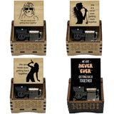 Pop Icon Engraved Wooden Music Box - Retro Hand Cranked Musical Box with We Are Never Ever Getting Back Together Quote - Nostalgic Music Fan Keepsake Gift for Birthday, Room & Desk Decor