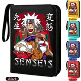 Anime Rogue Ninja Zippered Trading Card Binder - 9-Pocket PU Leather TCG Collector Folder Album with Wrist Strap & Red Cloud Graphic - Portable Storage Case for Pokemon, MTG, Yu-Gi-Oh & Sports Cards