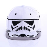 Star Wars Stormtrooper Snapback Hat - Premium Embroidered Sci-Fi Imperial Soldier Baseball Cap - White & Grey Flat Brim Streetwear Trucker Hat - Adjustable Hip Hop Headwear Cosplay Gift