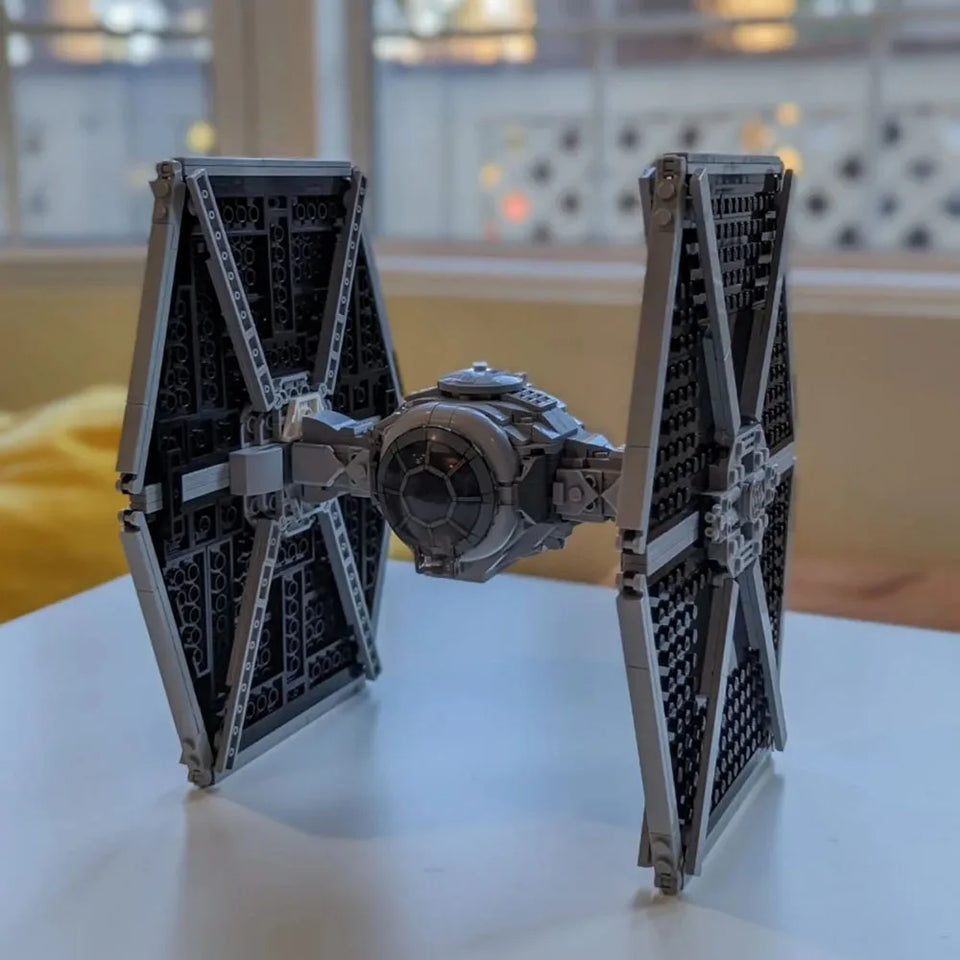 Imperial TIE Fighter Building Blocks Set - 496 Pcs Galactic Starship Model - Includes 3 Pilot & Trooper Figures - Space War Construction Toy & Display Piece - Premium Bricks Gift for Star Wars Fans