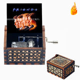 Friends TV Show Hand-Crank Wooden Music Box - "I'll Be There For You" Theme Song - Laser-Engraved Cast Silhouette & Iconic Umbrella Art - Nostalgic TV Series Collectible & Best Friend Gift
