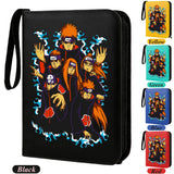 Anime Rogue Ninja Zippered Trading Card Binder - 9-Pocket PU Leather TCG Collector Folder Album with Wrist Strap & Red Cloud Graphic - Portable Storage Case for Pokemon, MTG, Yu-Gi-Oh & Sports Cards