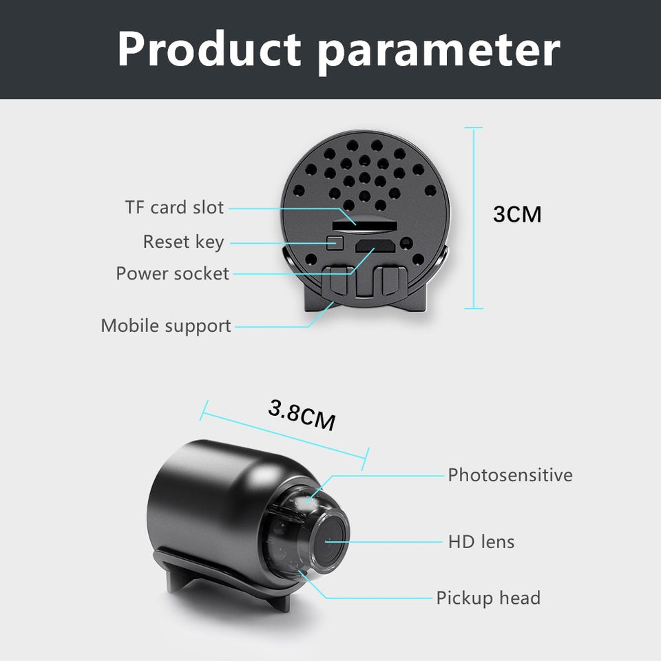 1080P HD Wireless WiFi Baby Monitor Mini Camera