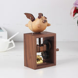 Brown Cute Wooden Animal Music Box