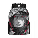 Itachi Uchiha Manga Collage Backpack - Anime Torn Graphic School Bookbag with Sharingan Eyes - Durable Canvas Laptop Daypack for Anime Fans, Students & Cosplay