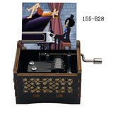 Anime Pirate Brook Wooden Music Box - Bink's Sake Engraved Hand-Crank Musical Toy - Retro Soul King Laser Etched Musicbox - Collectible Nostalgic Fan Gift for Birthday & Room Display