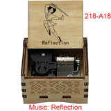 Legendary Warrior Princess Engraved Wooden Music Box - Retro Hand Cranked Musical Box with Reflection Song Theme - Nostalgic Asian Folklore Fan Keepsake Gift for Birthday, Room & Desk Decor