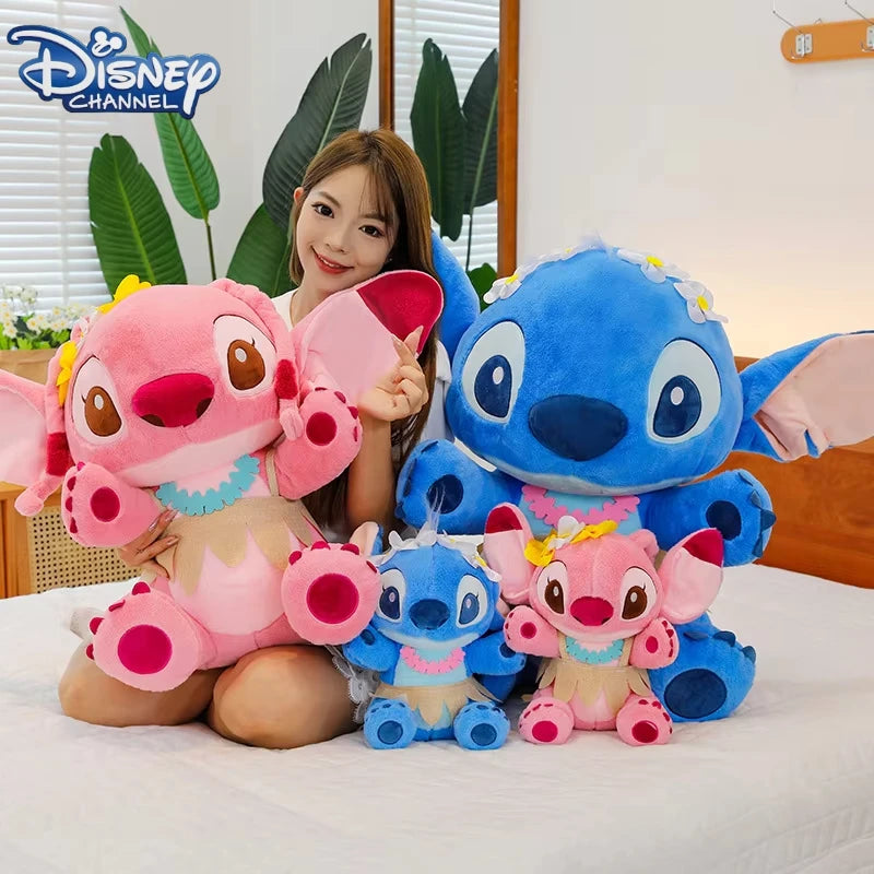 70cm Big Stitch Plush – Disney Soft Doll, Summer Grass Skirt Angel Toy for Kids