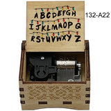 Stranger Things Alphabet Wall Hand-Crank Music Box - Vintage Laser-Engraved Wooden Keepsake - Classic Sci-Fi Mystery Movie Souvenir & Collector’s Gift