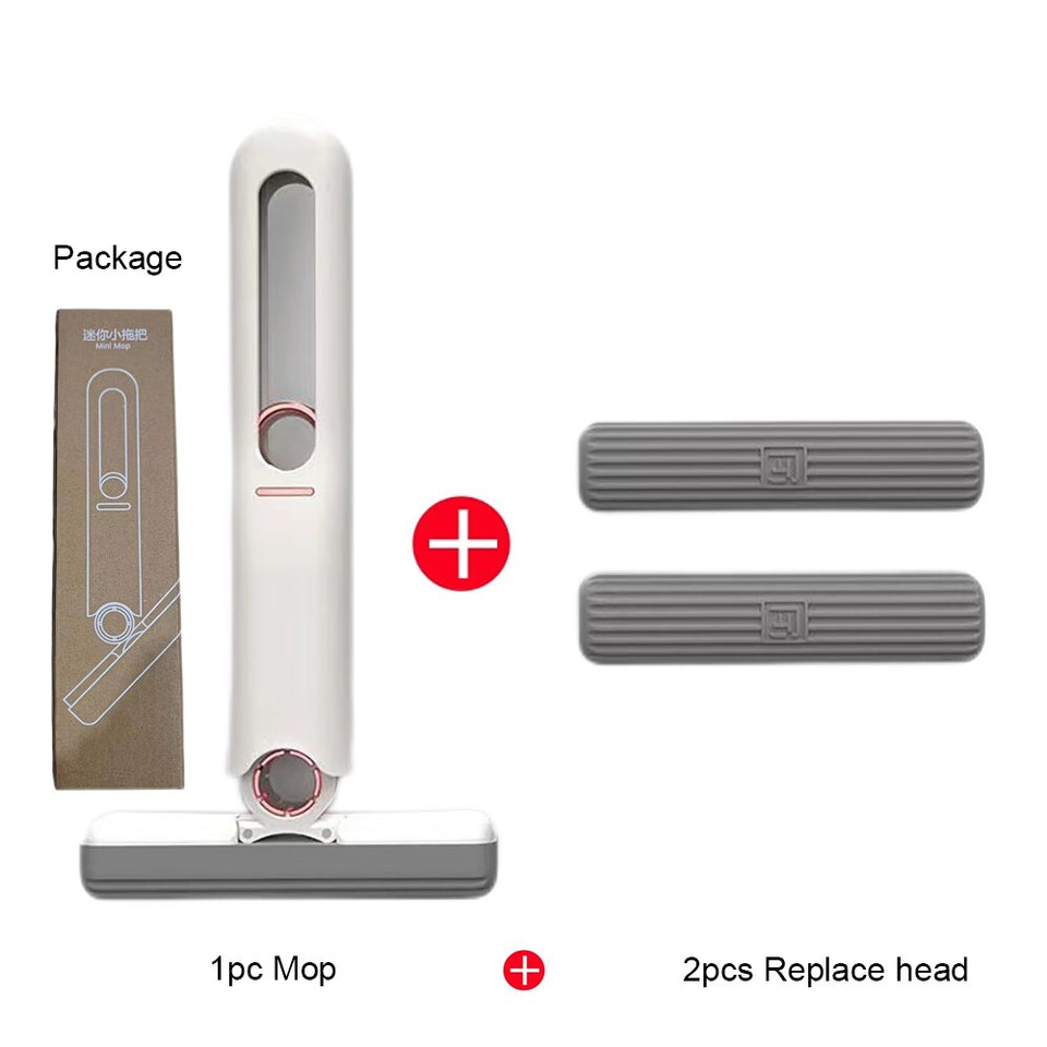 Portable Mini Squeeze Cleaning Mop (with 2 pcs head foam)