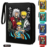 Anime Rogue Ninja Zippered Trading Card Binder - 9-Pocket PU Leather TCG Collector Folder Album with Wrist Strap & Red Cloud Graphic - Portable Storage Case for Pokemon, MTG, Yu-Gi-Oh & Sports Cards