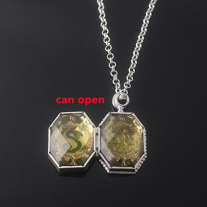 Harry Potter Horcrux Necklace & Keychain Set - Slytherin Locket, Ravenclaw Diadem, Hufflepuff Cup - Vintage Movie Replica Jewelry for Fans