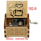 Disney-Pixar "Up" Hand-Crank Wooden Music Box - Married Life Theme Melody - Laser-Engraved Carl & Ellie Keepsake - Heartwarming Anniversary & Adventure Gift