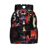 Itachi Uchiha Manga Collage Backpack - Anime Torn Graphic School Bookbag with Sharingan Eyes - Durable Canvas Laptop Daypack for Anime Fans, Students & Cosplay