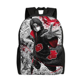 Itachi Uchiha Manga Collage Backpack - Anime Torn Graphic School Bookbag with Sharingan Eyes - Durable Canvas Laptop Daypack for Anime Fans, Students & Cosplay