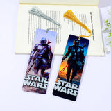 Star Wars Collectible Bookmark Set with Silk Tassels - Premium Mandalorian, Darth Vader & Luke Skywalker Graphic Book Page Markers - Durable Sci-Fi Reading Accessories - Cool Gift for Bookworms & Fans