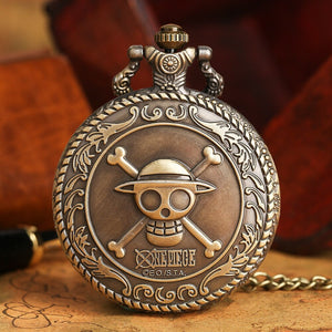 One Piece Anime Steampunk Vintage Pocket Watch Necklace