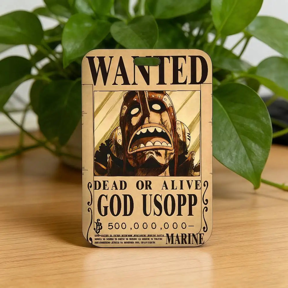 Anime Pirate Wanted Poster Luggage Tag - Vintage Monkey D Luffy Gear 5 Bounty Card - Retro Vinsmoke Sanji & Nico Robin Travel ID Bag Tag - Nostalgic Manga Fan Gift for Backpack, Suitcase & Keychain