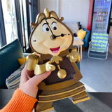 Beauty and the Beast Cogsworth & Lumiere Desktop Collectible Set - Functional Pendulum Clock & Light-Up LED Figurine - Premium Resin Movie Replica Home Decor & Gift Duo