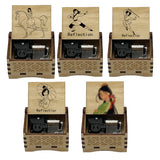 Legendary Warrior Princess Engraved Wooden Music Box - Retro Hand Cranked Musical Box with Reflection Song Theme - Nostalgic Asian Folklore Fan Keepsake Gift for Birthday, Room & Desk Decor