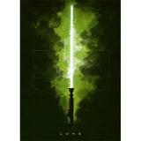 Star Wars Lightsaber Canvas Wall Art - Iconic Jedi & Sith Weaponry Prints - Minimalist Sci-Fi Movie Decor for Home, Office, or Game Room - Kylo Ren, Ahsoka Tano & Obi-Wan Editions
