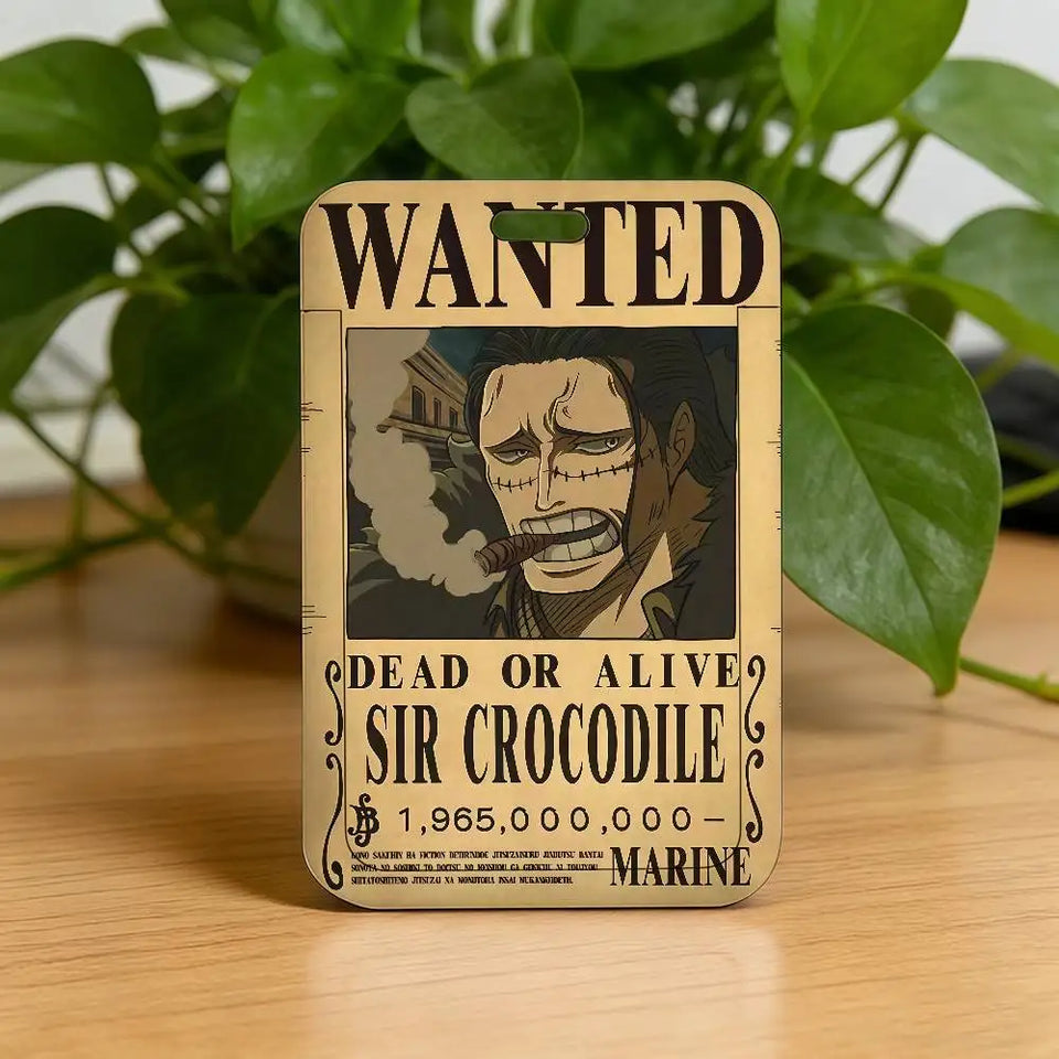 Anime Pirate Wanted Poster Luggage Tag - Vintage Monkey D Luffy Gear 5 Bounty Card - Retro Vinsmoke Sanji & Nico Robin Travel ID Bag Tag - Nostalgic Manga Fan Gift for Backpack, Suitcase & Keychain